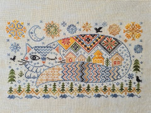 Видео: 146. КОТ БАЮН от OWL FOREST EMBROIDERY.