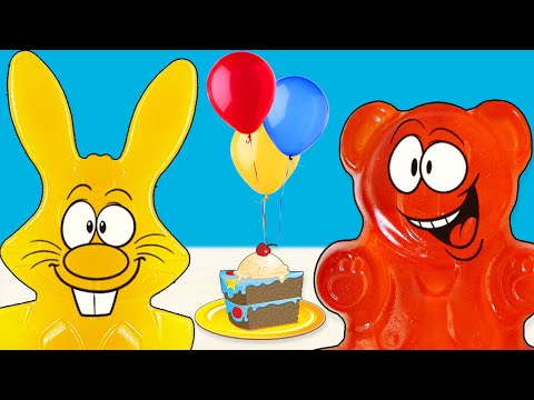 Видео: ДЕНЬ РОЖДЕНИЯ ЖЕЛЕЙНОГО МЕДВЕДЯ И ЖЕЛЕЙНЫЙ ЗАЯЦ ХАРИТОН