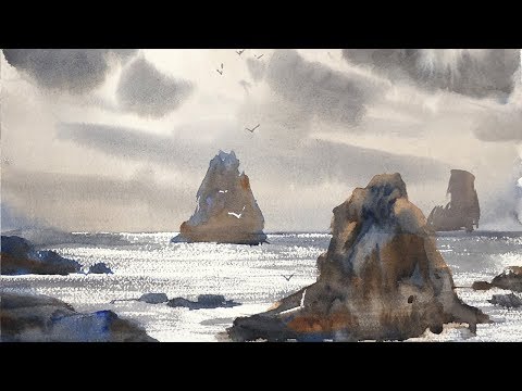 Видео: Продвигаемся с акварелью: Эджис «Мерцающий свет на воде»