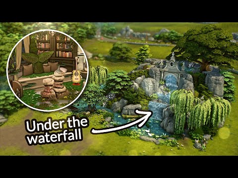 Видео: Дом речной русалки под водопадом! | The Sims 4 Скоростная сборка