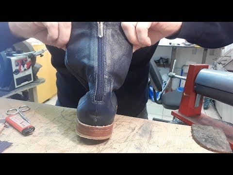 Видео: Ремонт обуви. И снова врезаю молнию.