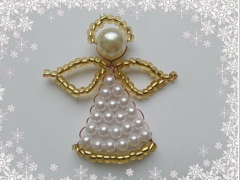 Видео: Новогодний Ангел из бусин.    New Year Angel with beads