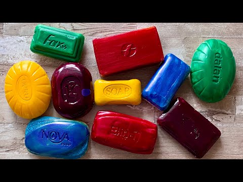 Видео: ASMR SOAP| Cutting colored soaр | Soap Carving| Резка крашенного мыла