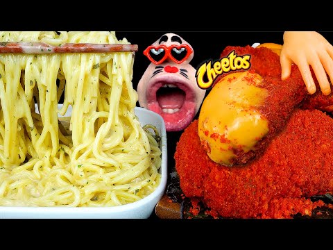 Видео: "CHEETOS" паста с курицей и сливками. звуки еды (4K)