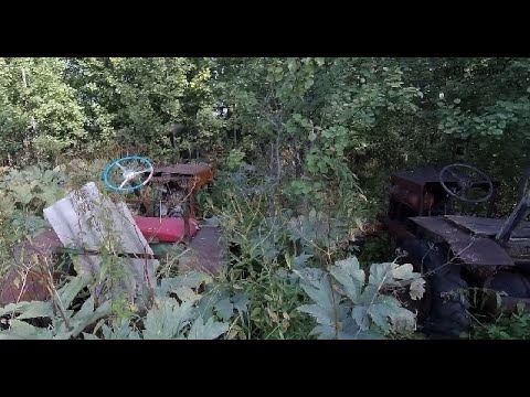 Видео: Нашли два самодельных трактора в лесу!!! И еще много техники...