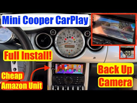 Видео: Камера заднего вида со стереосистемой CarPlay для Mini Cooper. Полная установка. 1 DIN.