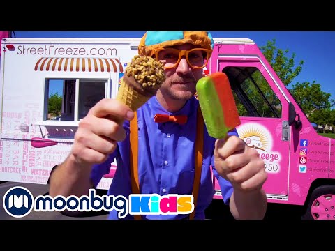 Видео: Блиппи изучает фургончик с мороженым! | Moonbug Kids на Русском | Мультики на Русском