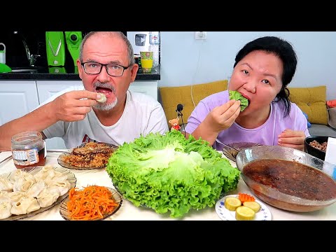 Видео: МУКБАНГ СЯМИ, МАНТЫ, ПЛОВ, Морковка по корейски, Кабачки маринованные