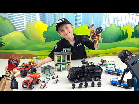 Видео: Полиция Лего Сити и СПЕЦНАЗ против грабителей LEGO Банка - Даник и Lego City