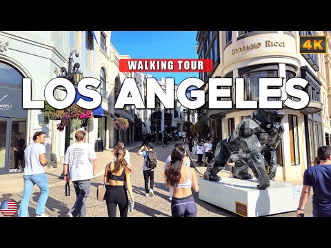 Видео: Лос-Анджелес, Калифорния — Беверли-Хиллз (Родео-драйв) Пешеходная экскурсия в формате 4K