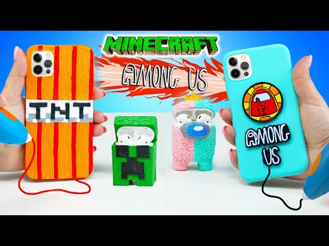Видео: МАЙНКРАФТ vs AMONG US 🔥 РИСУЮ 3D ЧЕХЛЫ на AirPods и IPHONE 24 Часа ЧЕЛЛЕНДЖ