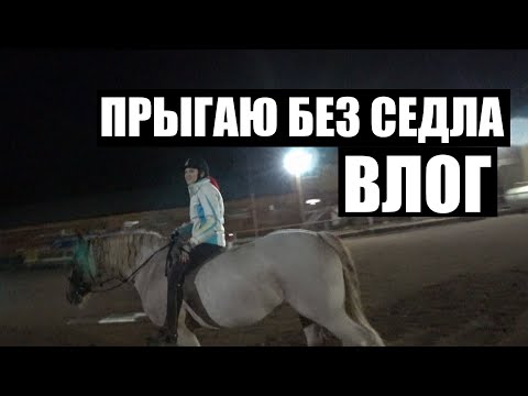 Видео: ВПЕРВЫЕ ПРЫГАЮ БЕЗ СЕДЛА || ВЛОГ С КОНЮШНИ