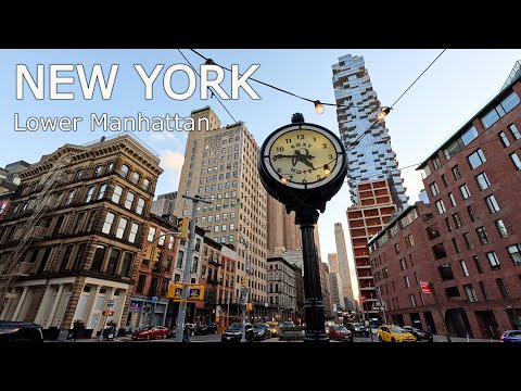 Видео: New York - Walking tour Lower Manhattan NYC 4К 60fps