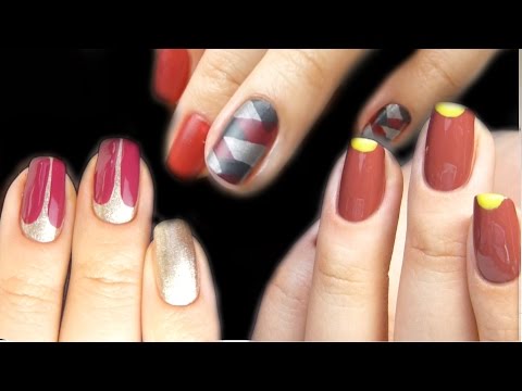 Видео: МАНИКЮР БЕЗ ИНСТРУМЕНТОВ: 3 простых дизайна