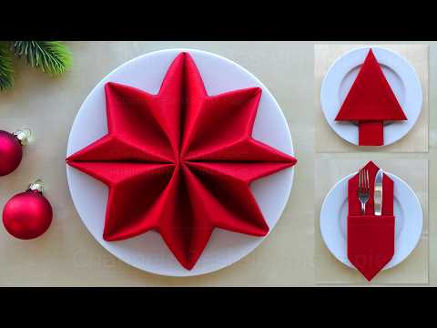 Видео: Как сложить салфетки для Новогоднего стола. 🎄