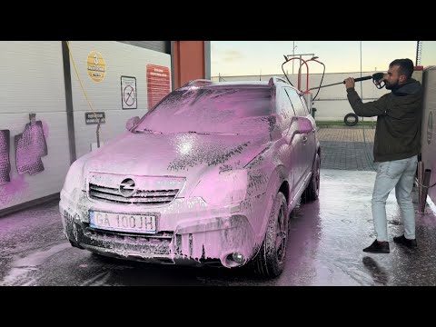 Видео: Мойка машин в Польше с розовой пеной | ASMR