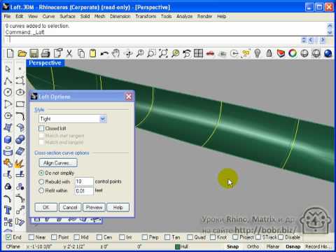 Видео: Rhino 4. Поверхности