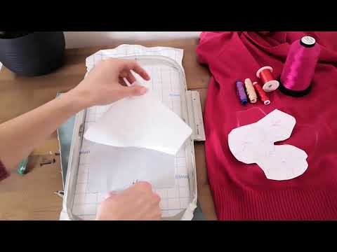 Видео: Часть 1  Вышивка аппликации на трикотажном полувере  Мастер класс машинной вышивкии [звук улучшен]