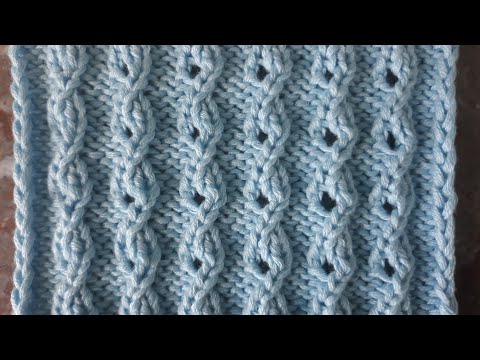 Видео: Ажурные цепочки . Красивый узор спицами для джемпера, кардигана, жилета, свитера, пуловера, кофты.