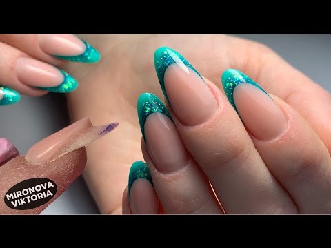 Видео: Как сделать яркий сочный выкладной  френч? Коррекция акрилатиком. Fast Gel.