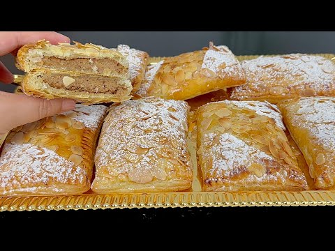 Видео: Десерт на скорую руку! Так вкусно, так просто! Слоёное тесто с кремом и миндалём🥰