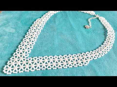 Видео: АЖУРНОЕ КОЛЬЕ из бисера/Колье уголок/Бисероплетение/Мастер класс/Natali Amapola