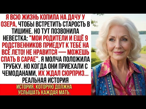 Видео: Невестка решила вселить на моей даче родителей и 9 родственников, так что я приготовила им "сюрприз…