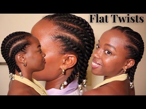 Видео: Плоские завитки, зачесанные назад на натуральных волосах 4C | Гладкий и красивый вид!