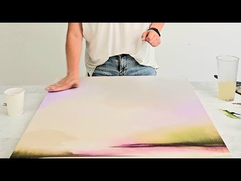 Видео: Это что-то НОВОЕ для меня, и МНЕ ОЧЕНЬ НРАВИТСЯ! / Абстрактная минималистичная пейзажная живопись