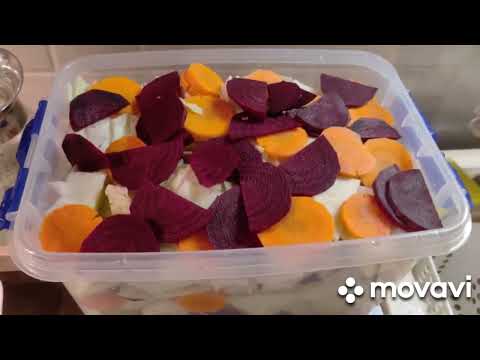 Видео: Заготовка Розовой Солёной-Квашеной Капусты 🥬🥕 с Горчицей🥣