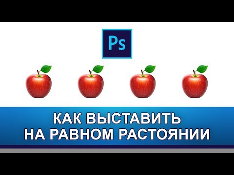 Видео: Как выровнять объекты на равном расстояние между собой в фотошопе