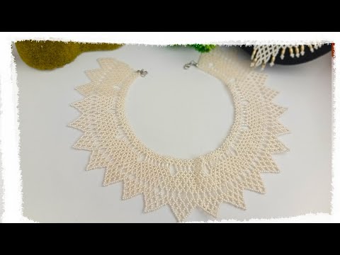 Видео: DIY БЕЛОЕ ШИРОКОЕ КОЛЬЕ из бисера