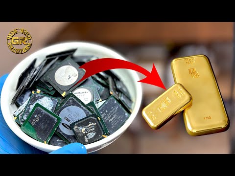 Видео: Извлечение золота из 500 граммов чипов BGA | Сколько золота в BGA-микросхемах?