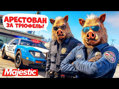 Видео: СВИНЯЧИЙ ПАТРУЛЬ!!! ДЕРЗКОЕ ЗАДЕРЖАНИЕ ЗА ТРЮФЕЛЬ на MAJESTIC RP / ГТА 5 ОНЛАЙН
