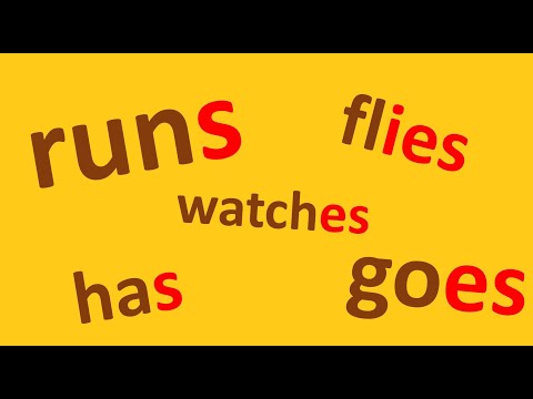 Видео: Present Simple. Правила додавання закінчень -s, -es, -ies в третій особі однини