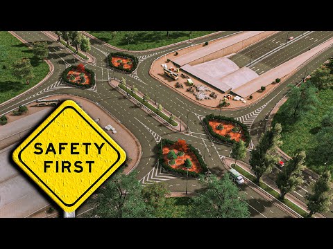Видео: Самая БЕЗОПАСНАЯ РАЗВЯЗКА. КАК ПОСТРОИТЬ Diverging Diamond Interchange в Cities Skylines Nurburg #4