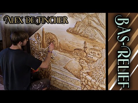 Видео: Барельеф в гостиной под лестницей (bas-relief, sculpture)