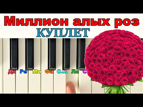 Видео: Как играть Миллион алых роз КУПЛЕТ на пианино или синтезаторе