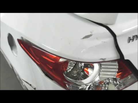 Видео: Солярис. Вытяжка и рихтовка заднего крыла, ремонт бампера