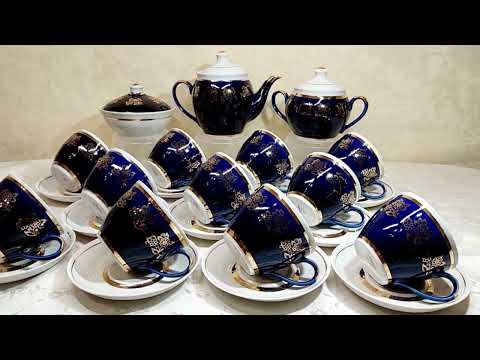 Видео: Всё о фарфоре. Чайный сервиз кобальт Полонский фарфоровый завод