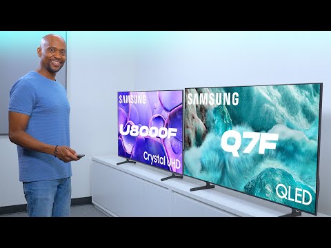 Видео: Samsung U8000F Crystal против Q7F QLED 4K TV