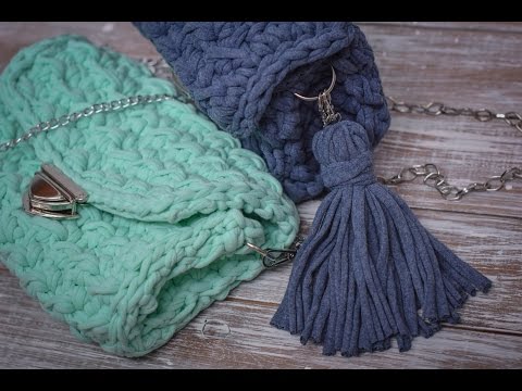 Видео: Сумка с боковушками из трикотажной пряжи (мастер-класс)