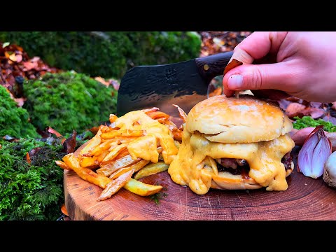 Видео: Лесной чизбургер 🍃 ASMR Готовим под звуки природы