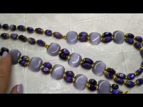 Видео: Переделка бус. Jewellery made of natural stones. Necklaces, bracelets.