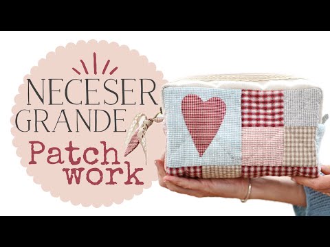 Видео: Большая косметичка/чехол для пэчворка — японские ткани, стеганая ткань ручной работы и аппликации