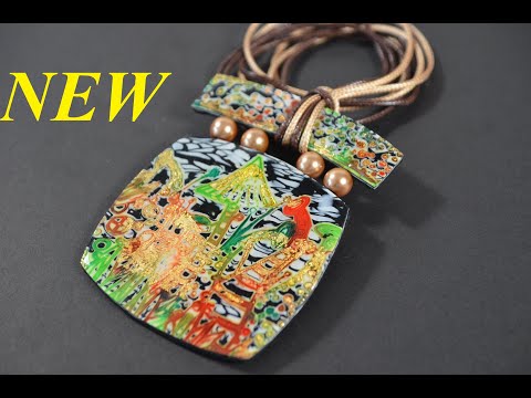 Видео: autumn pendant new hidden magic technique polymer clay tutorial FIMO осенний кулон полимерная глина