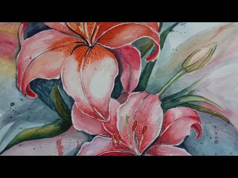 Видео: Секретная методика создания творческих портретов цветов.#art  #watercolor #sketch #лилии #натюрморт