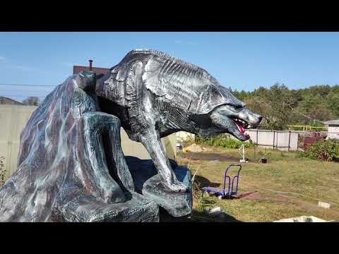 Видео: волк из бетона завершающий штрих блогородной седены