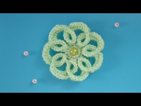 Видео: Цветок крючком. Мастер класс. Flower crochet.