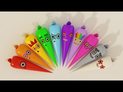 Видео: Цифровые блоки с кондитерскими мешками | Песня «Изучи цвета и цифры»